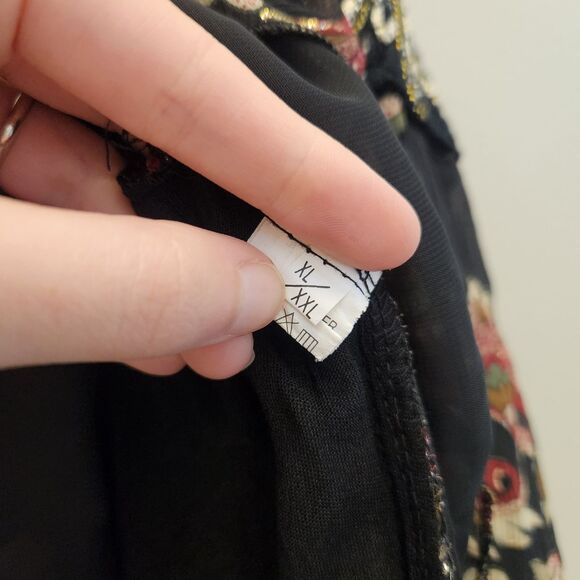 Early 2000s Y2k Beaded Whimsygoth Babydoll Boho Flowy Layered Tanktop Charmed - Picture 5 of 7